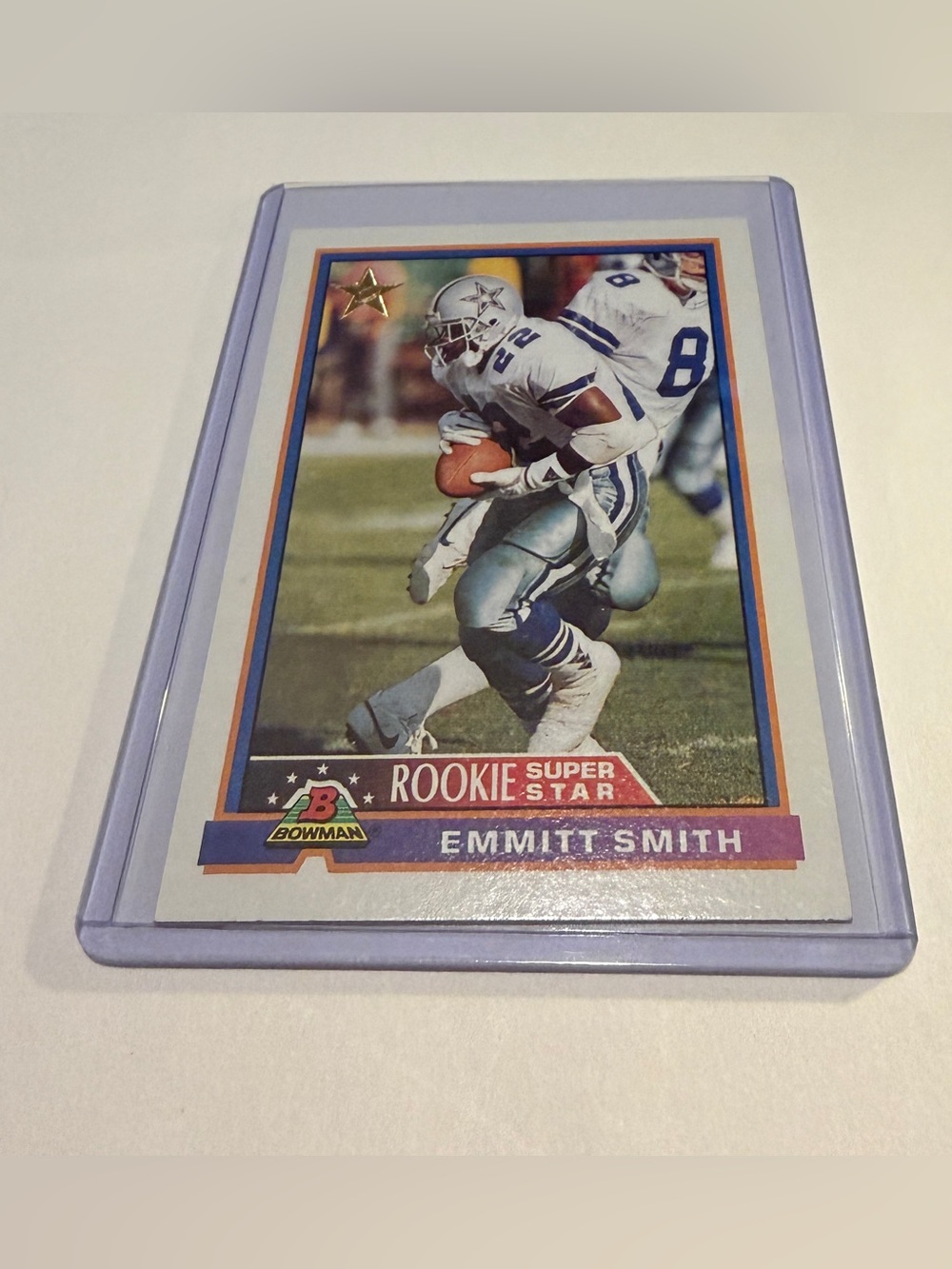 Emmitt Smith 1991 Bowman Rookie Super Star Football Card #3 Vintage Collectible